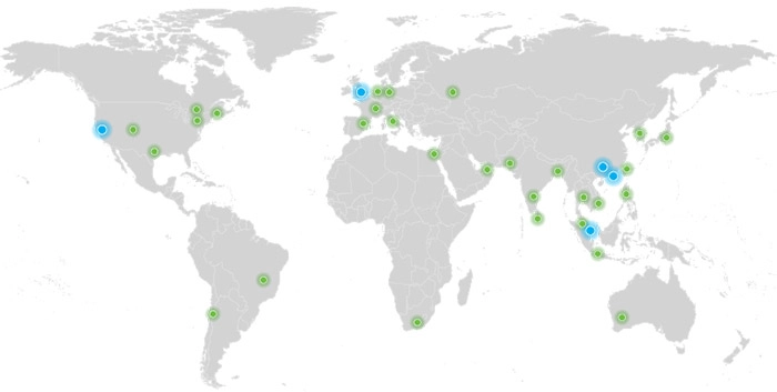 Austin Hughes Global Distribution Map