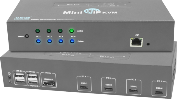 IP-C104 - 4-port USB-C Mini IP KVM Series